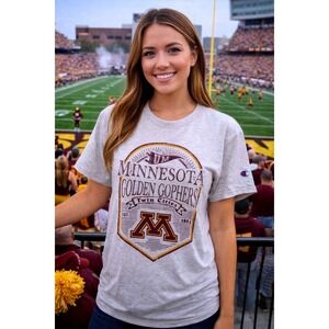 NWT Champion Minnesota Golden Gophers T-Shirt Unisex L Large Gray Graphic Tee